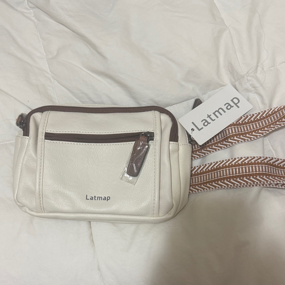 Latmap Cream and Brown Crossbody Bag